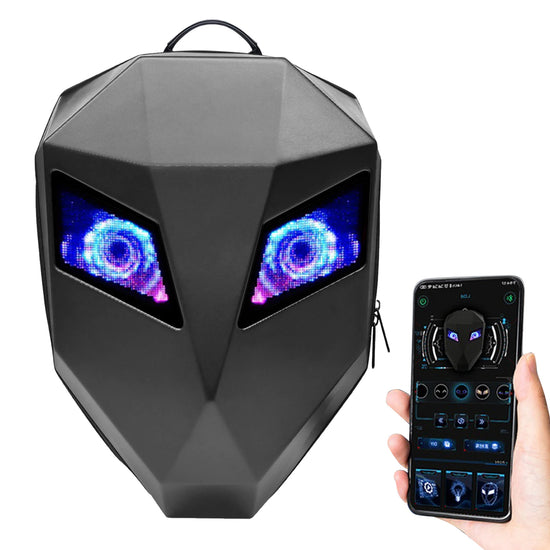 Zaino LED moto programmabile unisex con grande capacità e schermo Bluetooth impermeabile