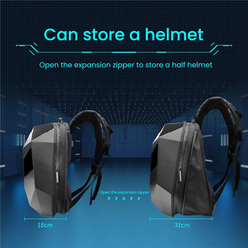 Zaino LED moto programmabile unisex con grande capacità e schermo Bluetooth impermeabile